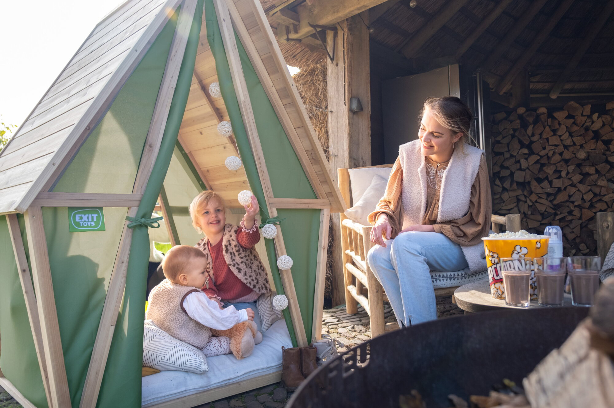 domek do zabaw exit yuki 100 drewno z certyfikatem FSC